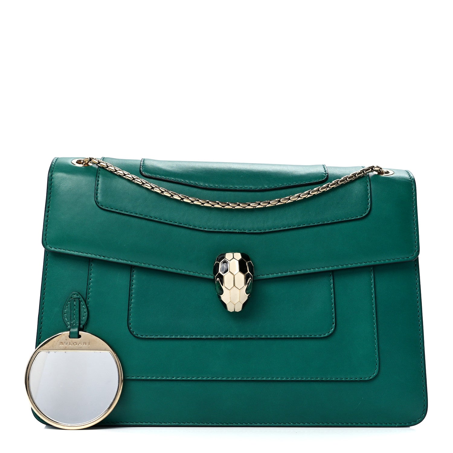 Bulgari Calfskin Serpenti Forever Shoulder Bag Emerald Green 1 of 13
