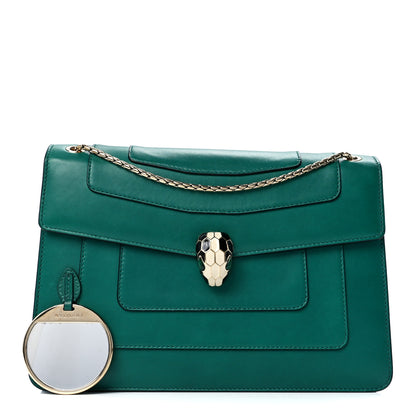 Bulgari Calfskin Serpenti Forever Shoulder Bag Emerald Green 1 of 13