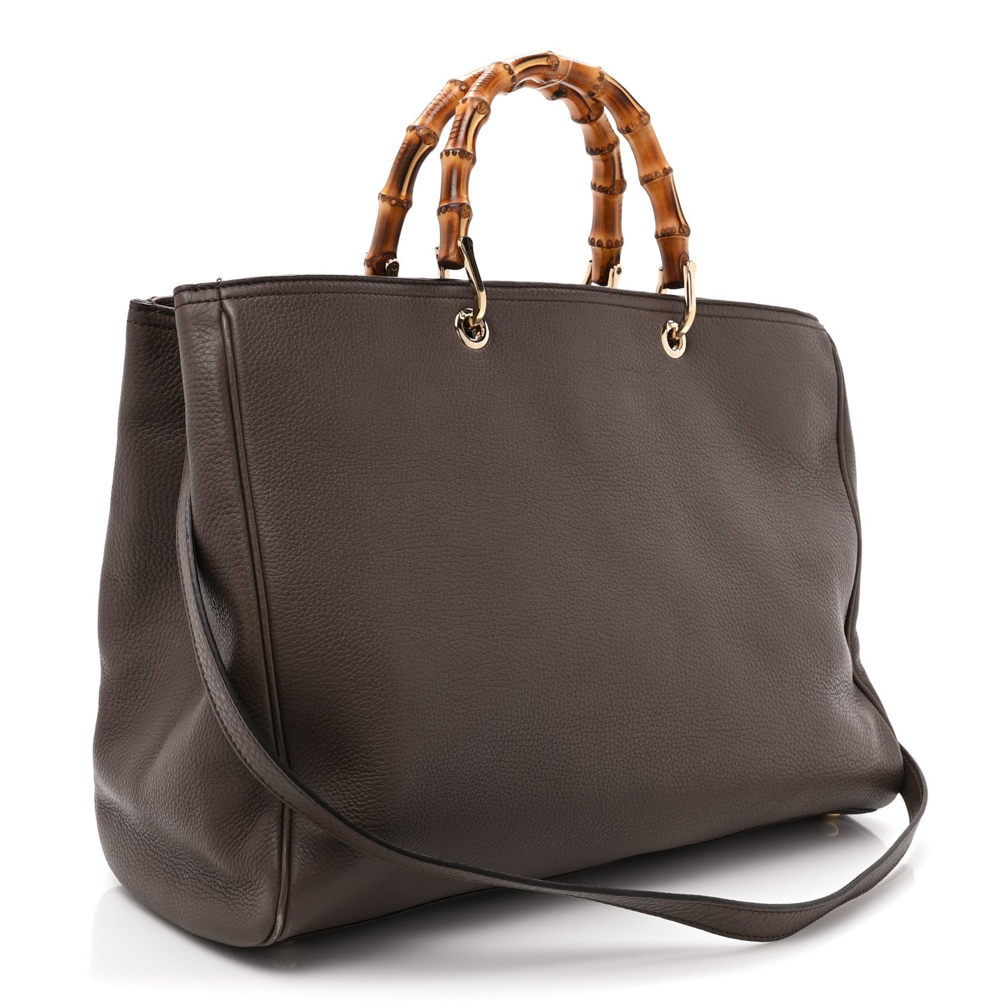 Calfskin Large Bamboo Shopper Tote Grey Field