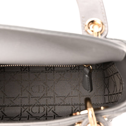 Christian Dior Metallic Lambskin Cannage Mini Lady Dior Grey 5 of 11
