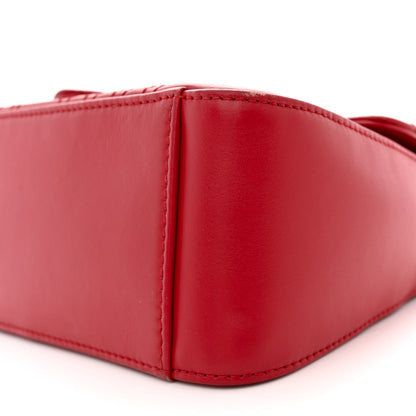Gucci Calfskin Matelasse Mini GG Marmont Top Handle Shoulder Bag Hibiscus Red 10 of 13