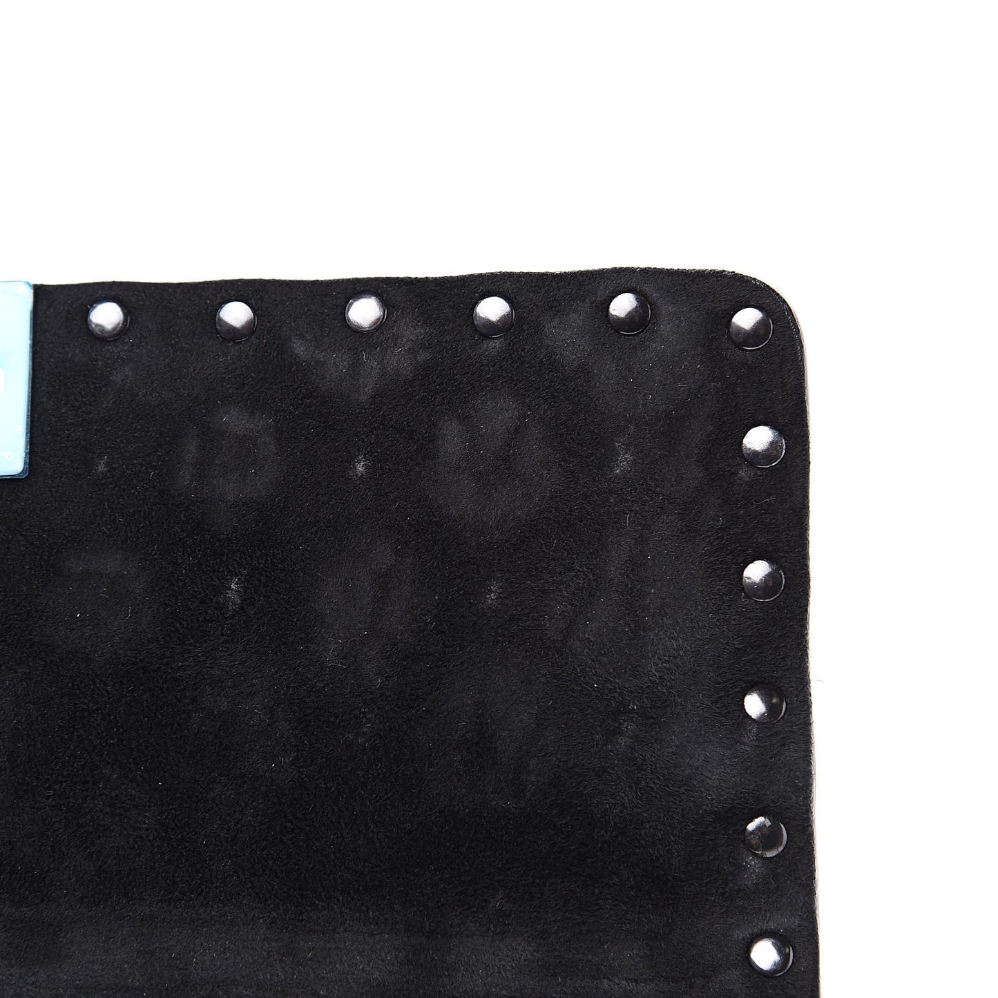 Craquele Nappa Medium Rockstud Spike Shoulder Bag Black