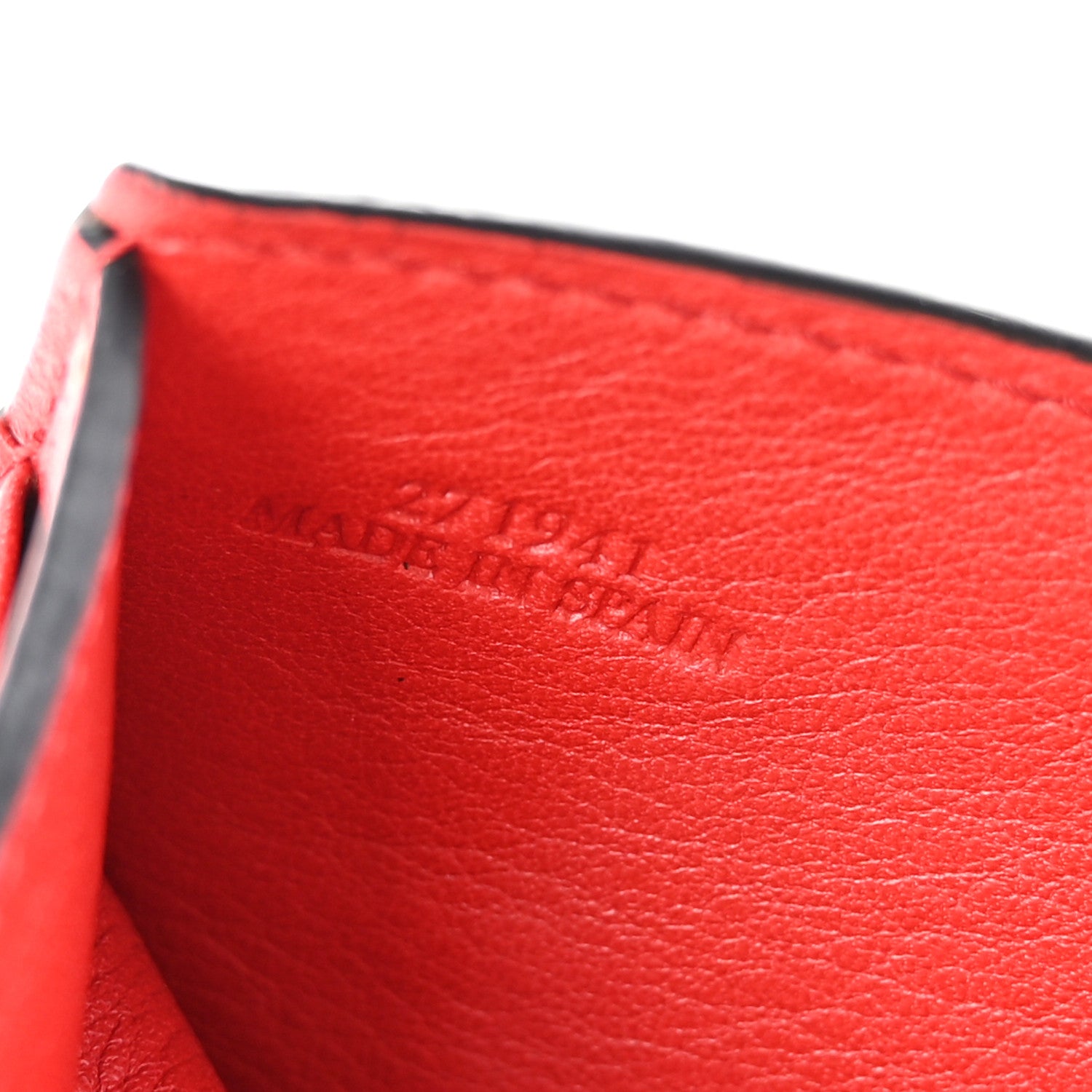 Loewe Grained Calfskin Small Vertical Wallet Poppy Pink Burgundy 7 of 8