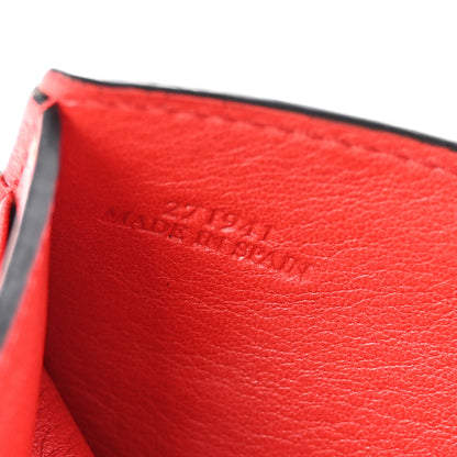 Loewe Grained Calfskin Small Vertical Wallet Poppy Pink Burgundy 7 of 8