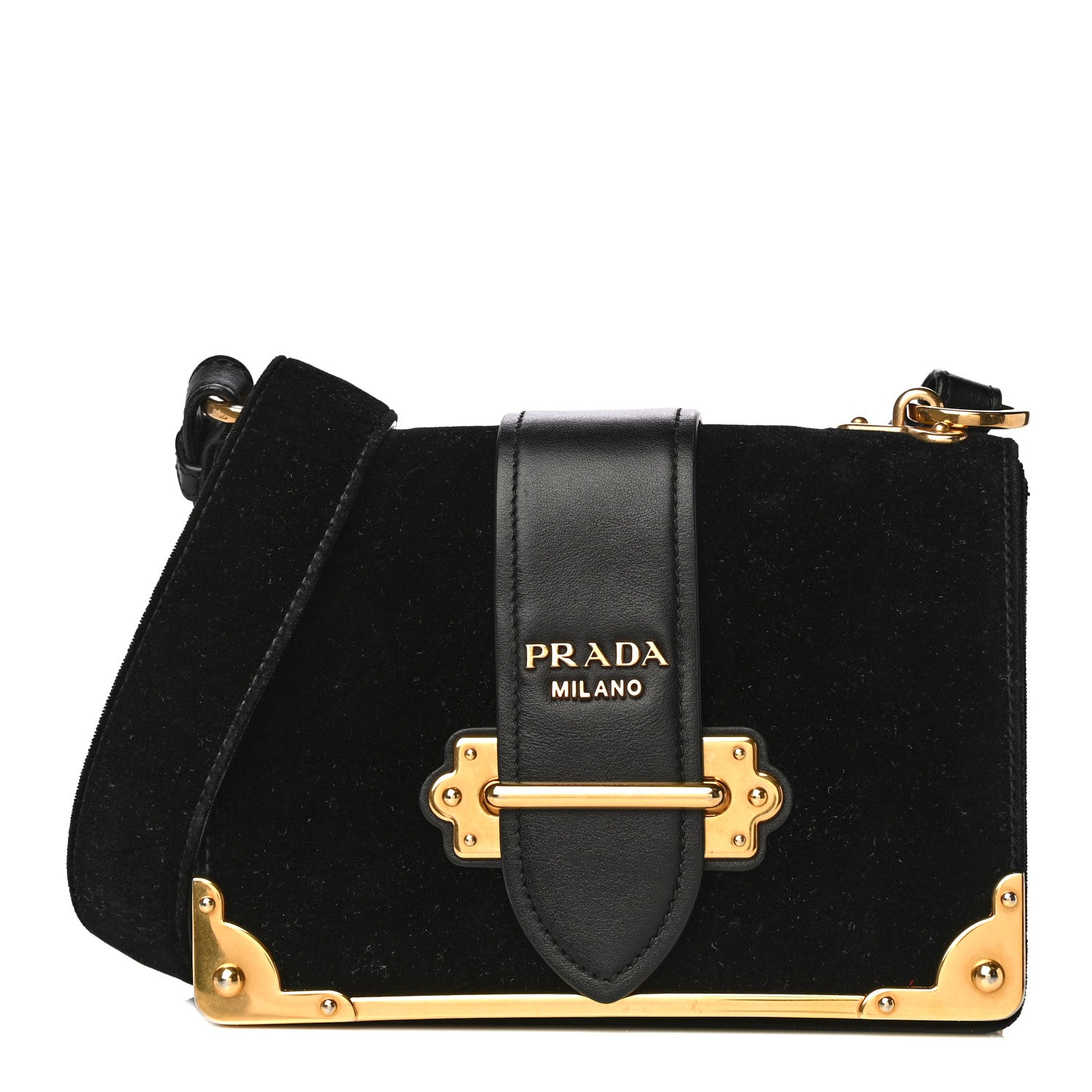 Prada Velvet City Calfskin Cahier Bag Black 1 of 13