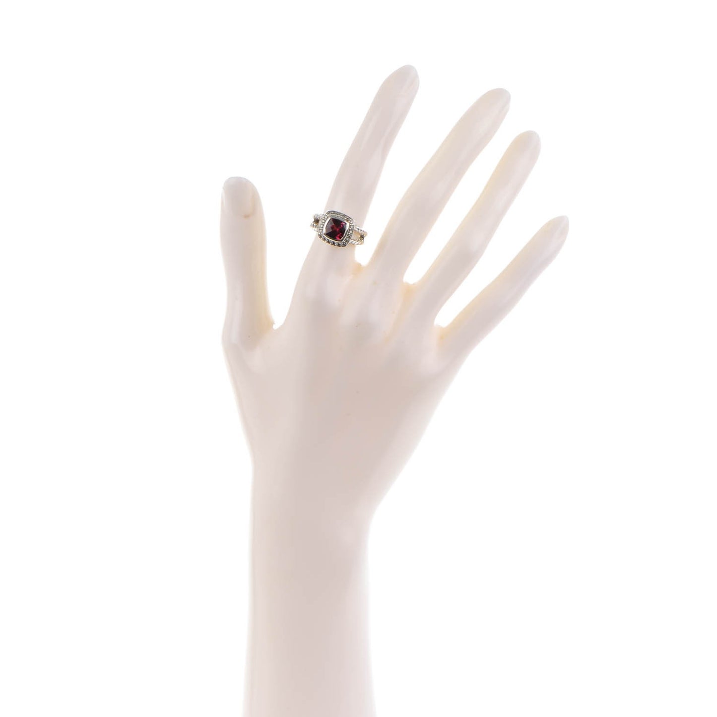 Sterling Silver Diamond Pink Tourmaline 7mm Petite Albion Ring 49 5