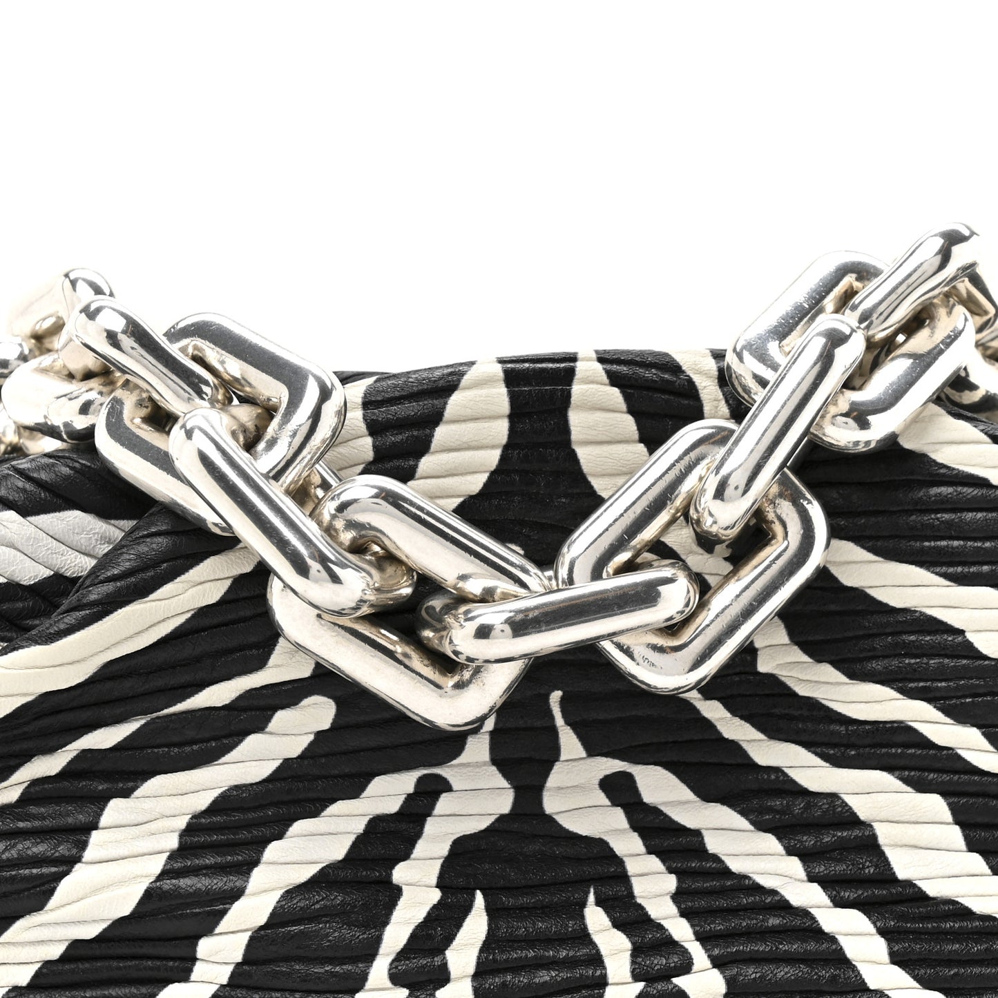 Nappa Zebra Print The Pouch Chain White Black