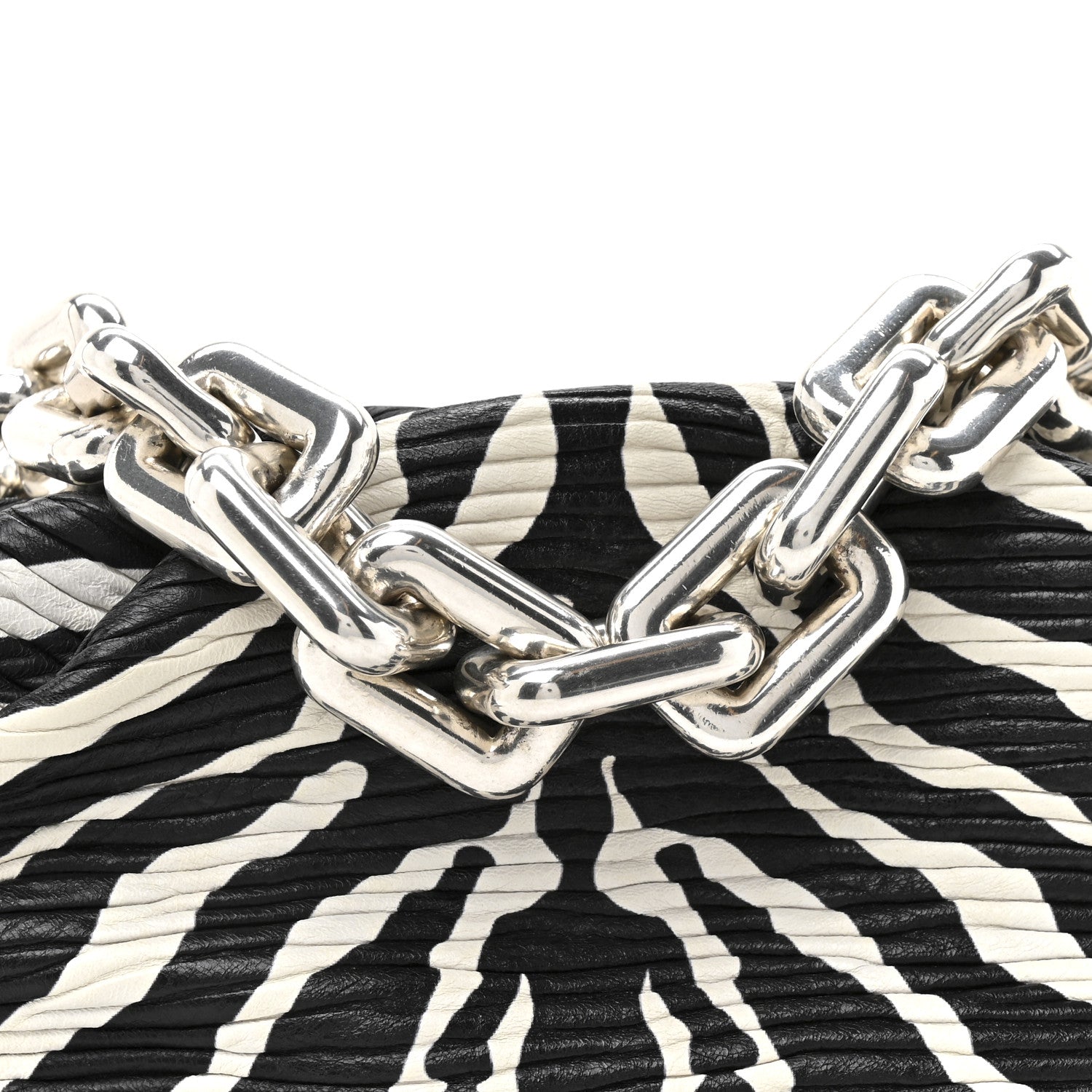 Bottega Veneta Nappa Zebra Print The Pouch Chain White Black 8 of 10