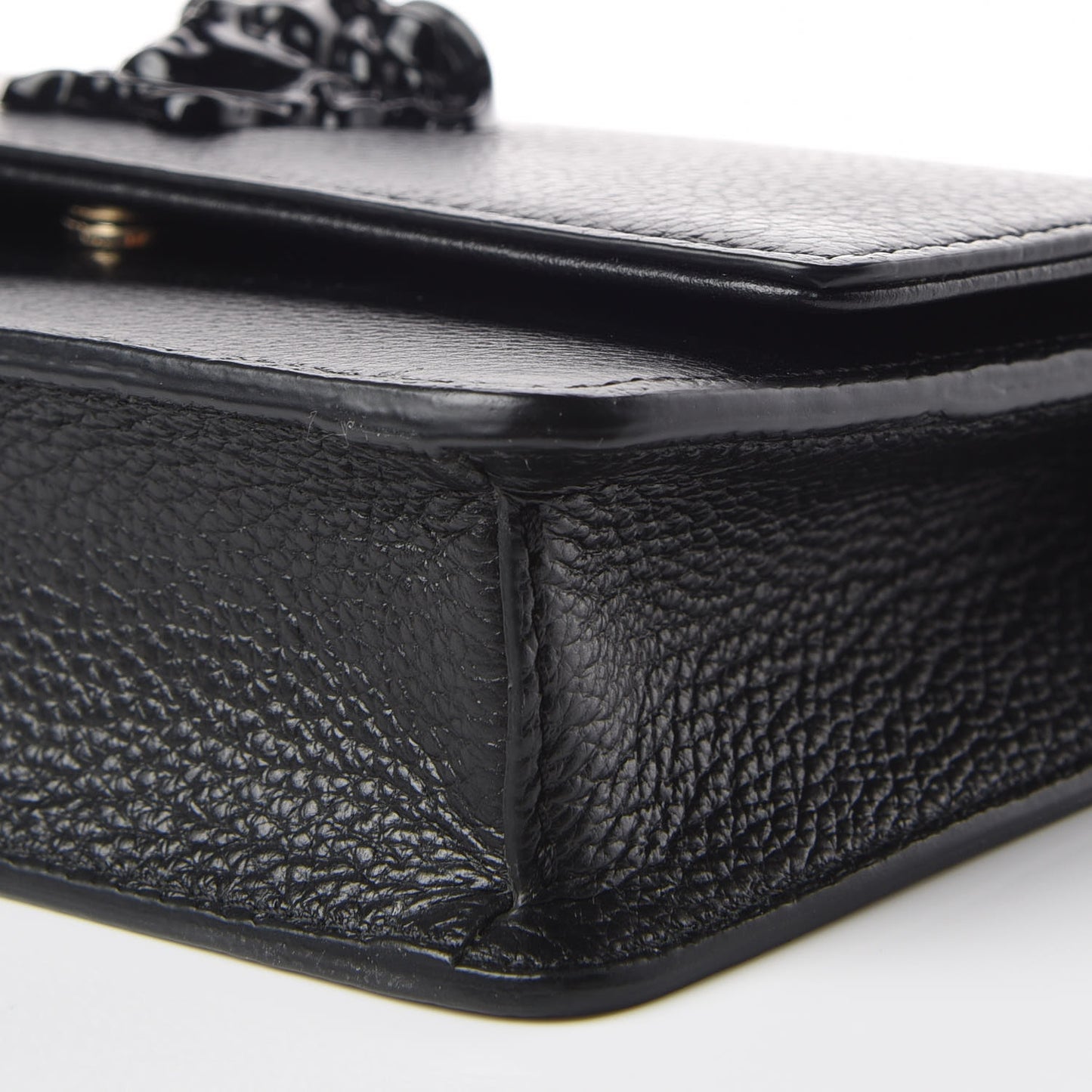Grained Calfskin Palazzo Chain Evening Bag Black