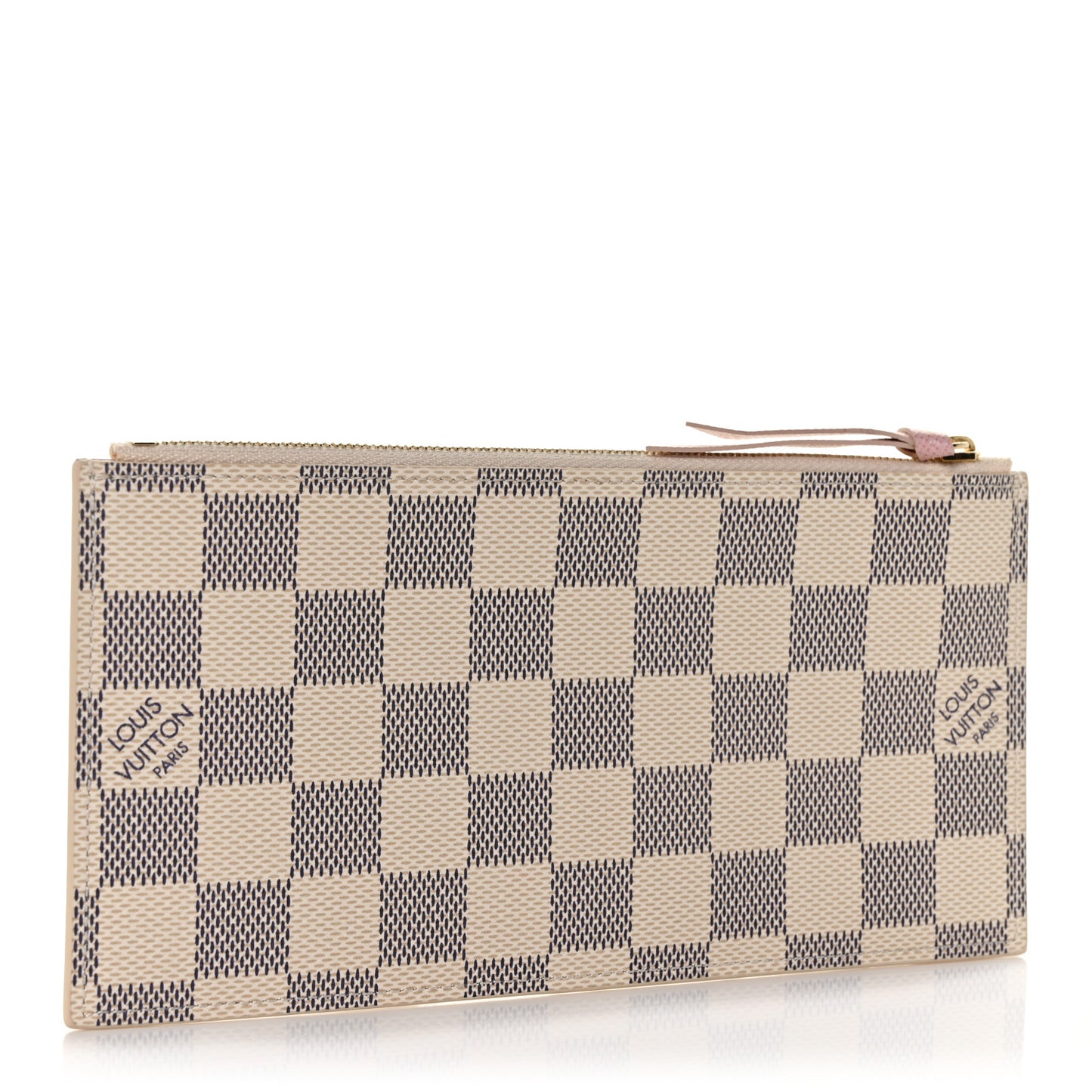 Damier Azur Felicie Chain Wallet Zippered Insert Rose Ballerine