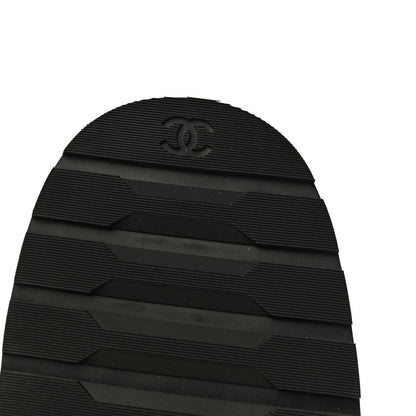 Chanel Shiny Lambskin Quilted Lace Up Combat Boots 36 Black 9 of 14