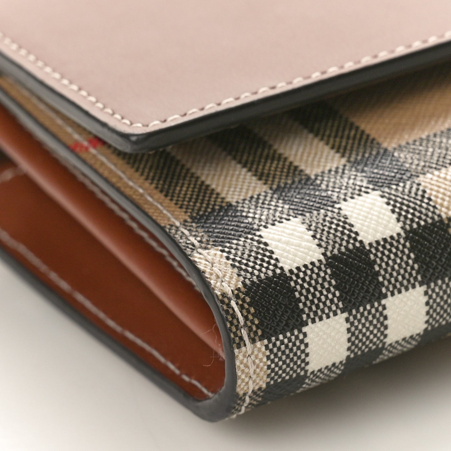 Calfskin Vintage Check Hannah Wallet with Detachable Strap Archive Beige Tan