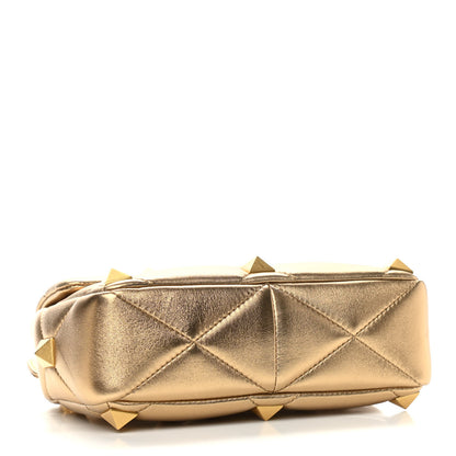 Valentino Garavani Nappa Medium Roman Stud Shoulder Bag Antique Brass 4 of 10