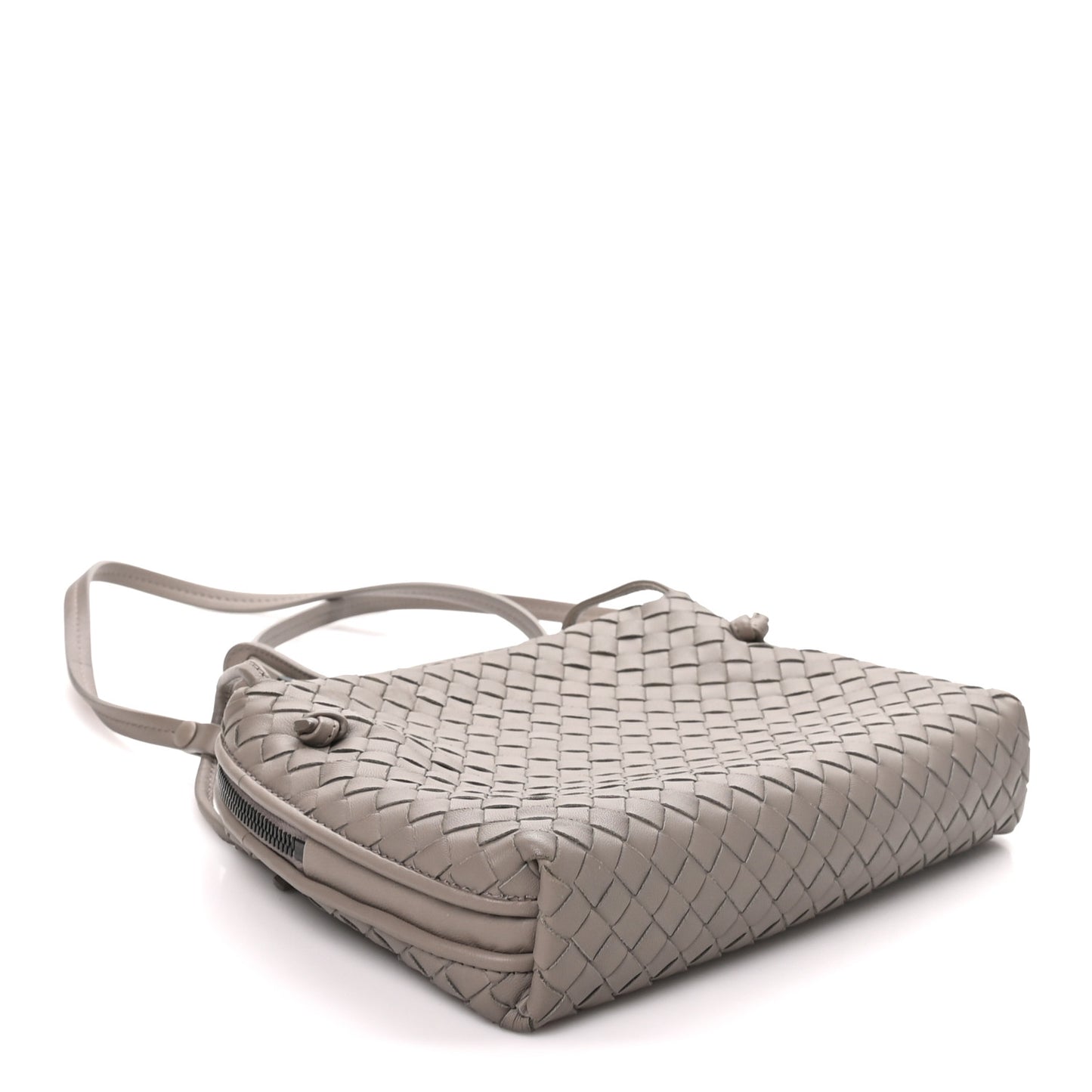 Nappa Intrecciato Nodini Crossbody Messenger Steel