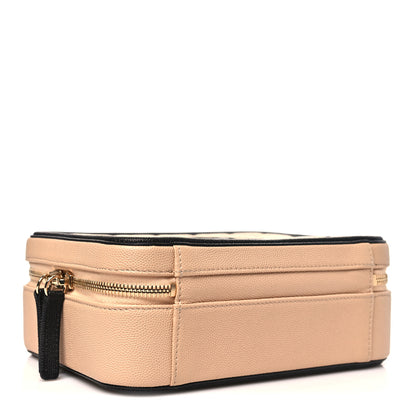 Chanel Caviar Quilted Medium CC Filigree Vanity Case Beige Black 4 of 10