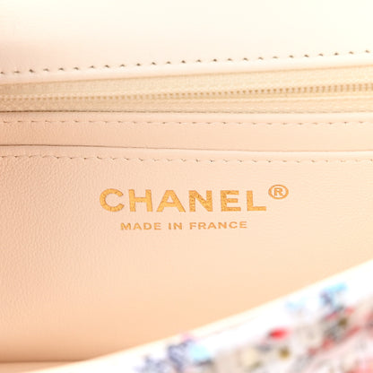Chanel Tweed Quilted Mini Rectangular Flap Ecru Pink Blue Green 6 of 11
