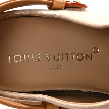 Louis Vuitton Monogram Denim Aspen Platform Clog Mules 38 Beige 8 of 10