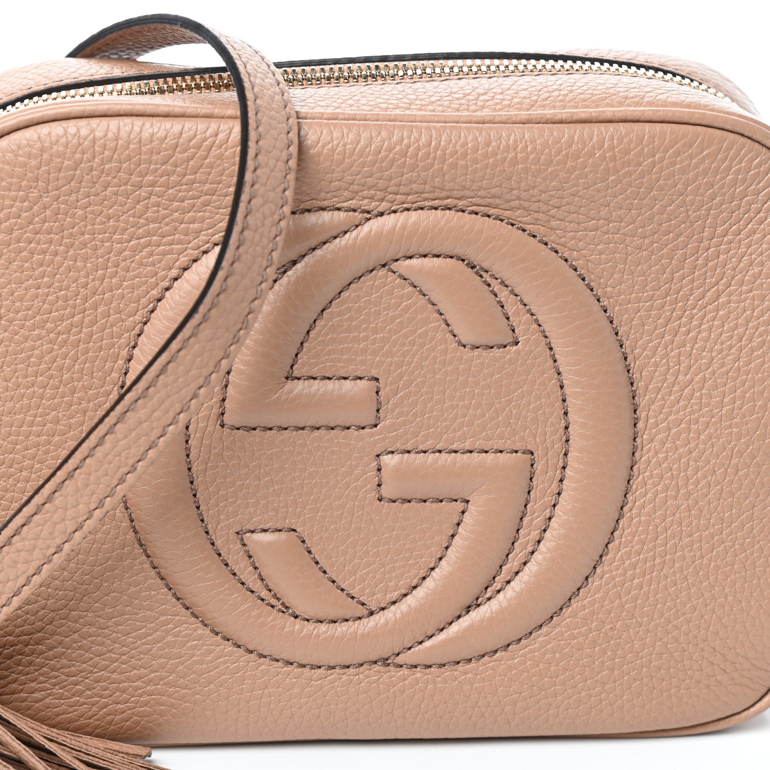 Gucci Pebbled Calfskin Small Soho Disco Bag Camelia 7 of 9