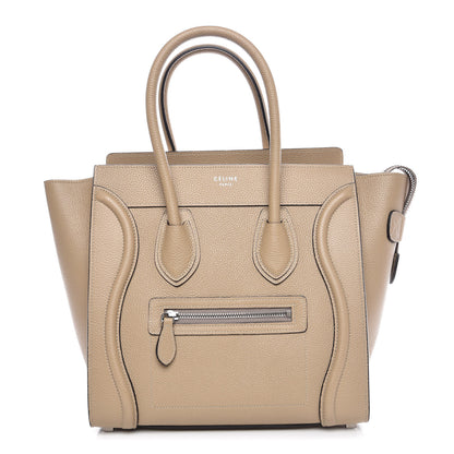 Celine Drummed Calfskin Micro Luggage Dune 1 of 6