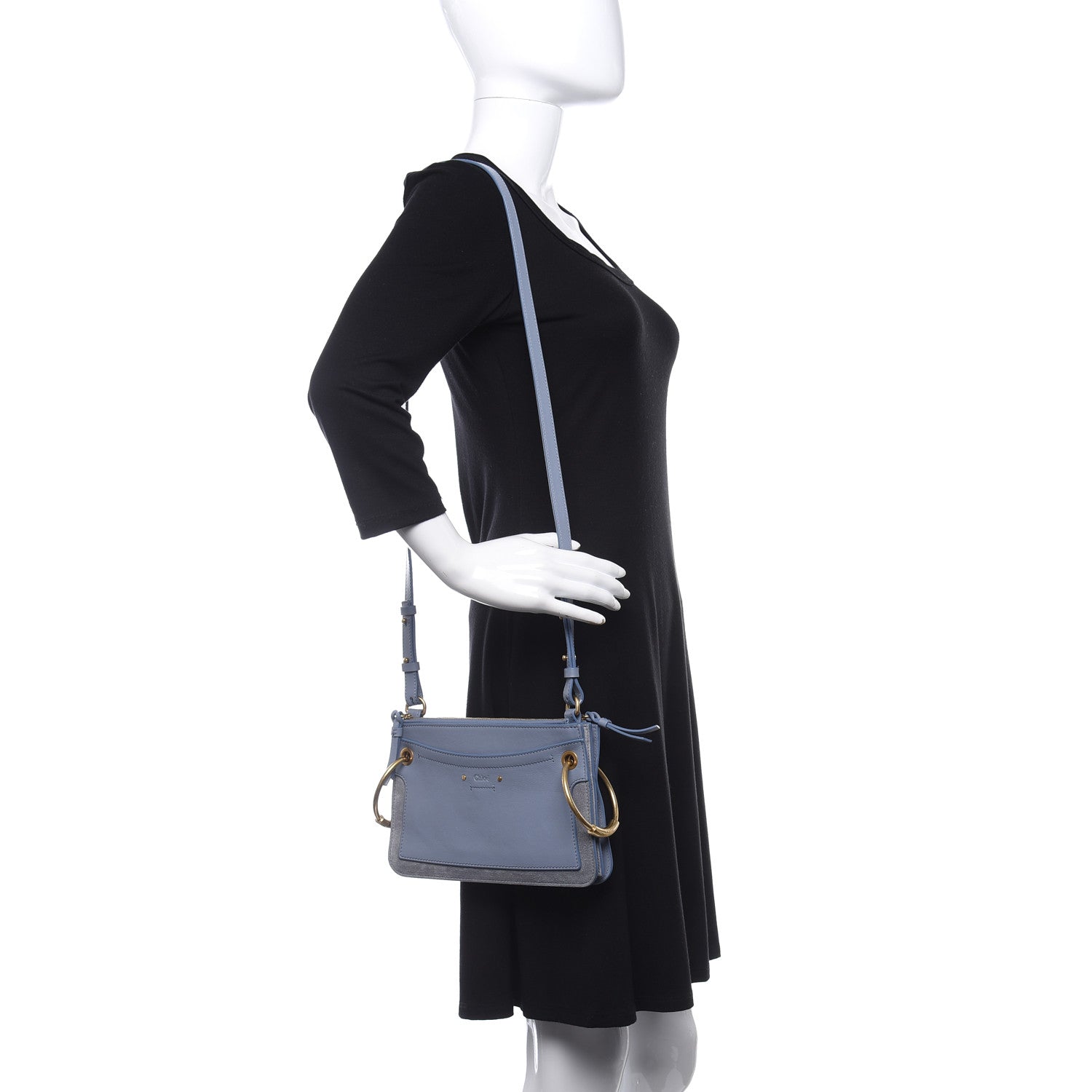 Chloe Calfskin Suede Mini Roy Bag Cloudy Blue 2 of 10