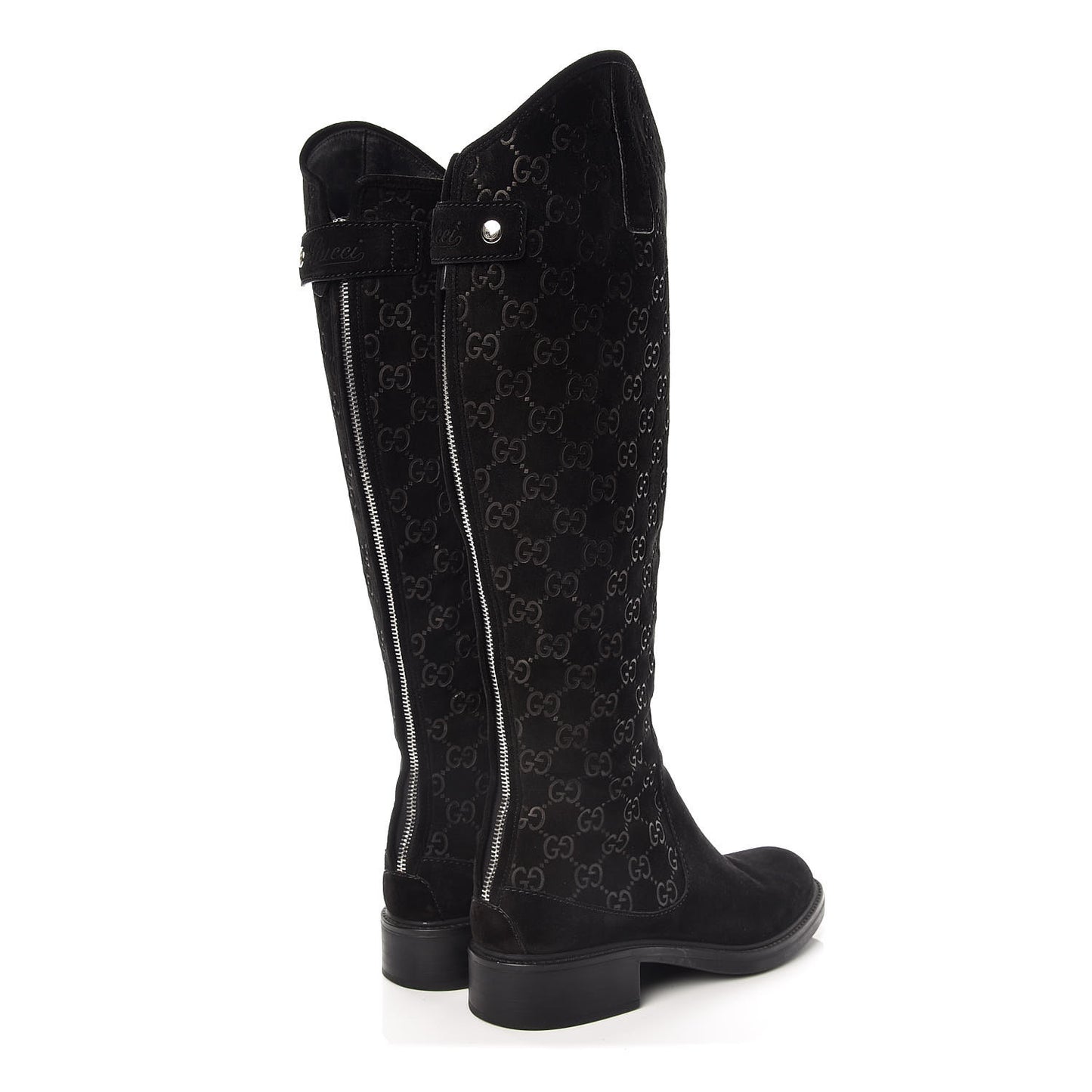 Suede Softy GG Knee High Riding Boots 37 Black