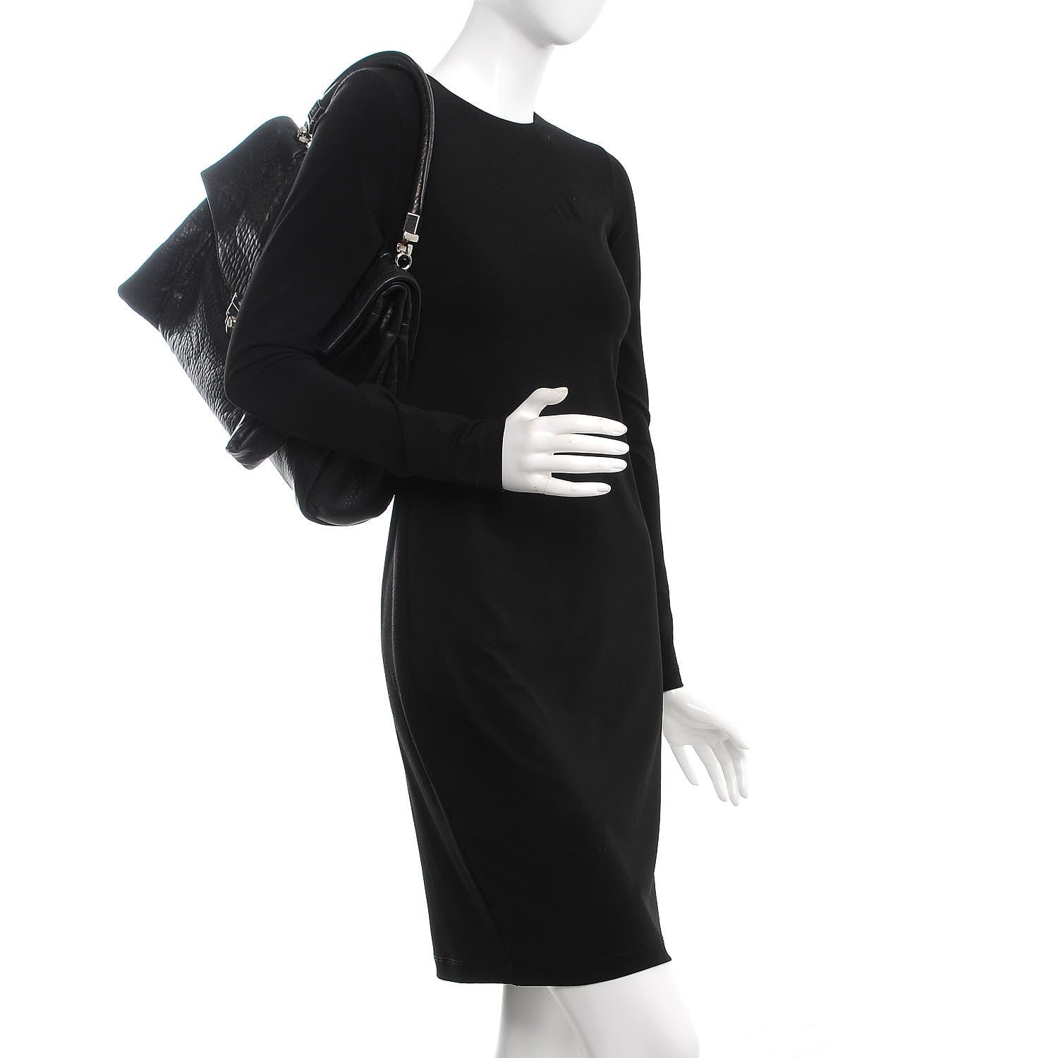 Saint Laurent Sheepskin Rive Gauche Hobo Black 2 of 10