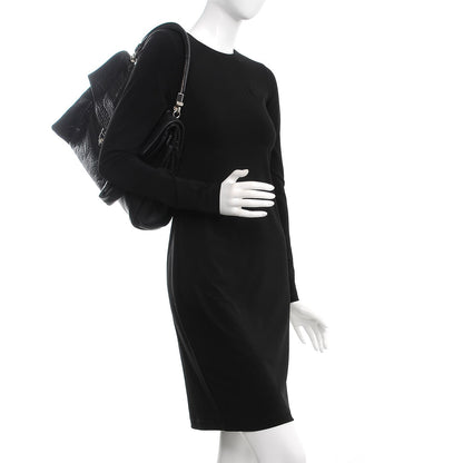 Saint Laurent Sheepskin Rive Gauche Hobo Black 2 of 10