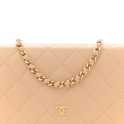 Chanel Caviar Quilted Wallet on Chain WOC Beige 8 of 12