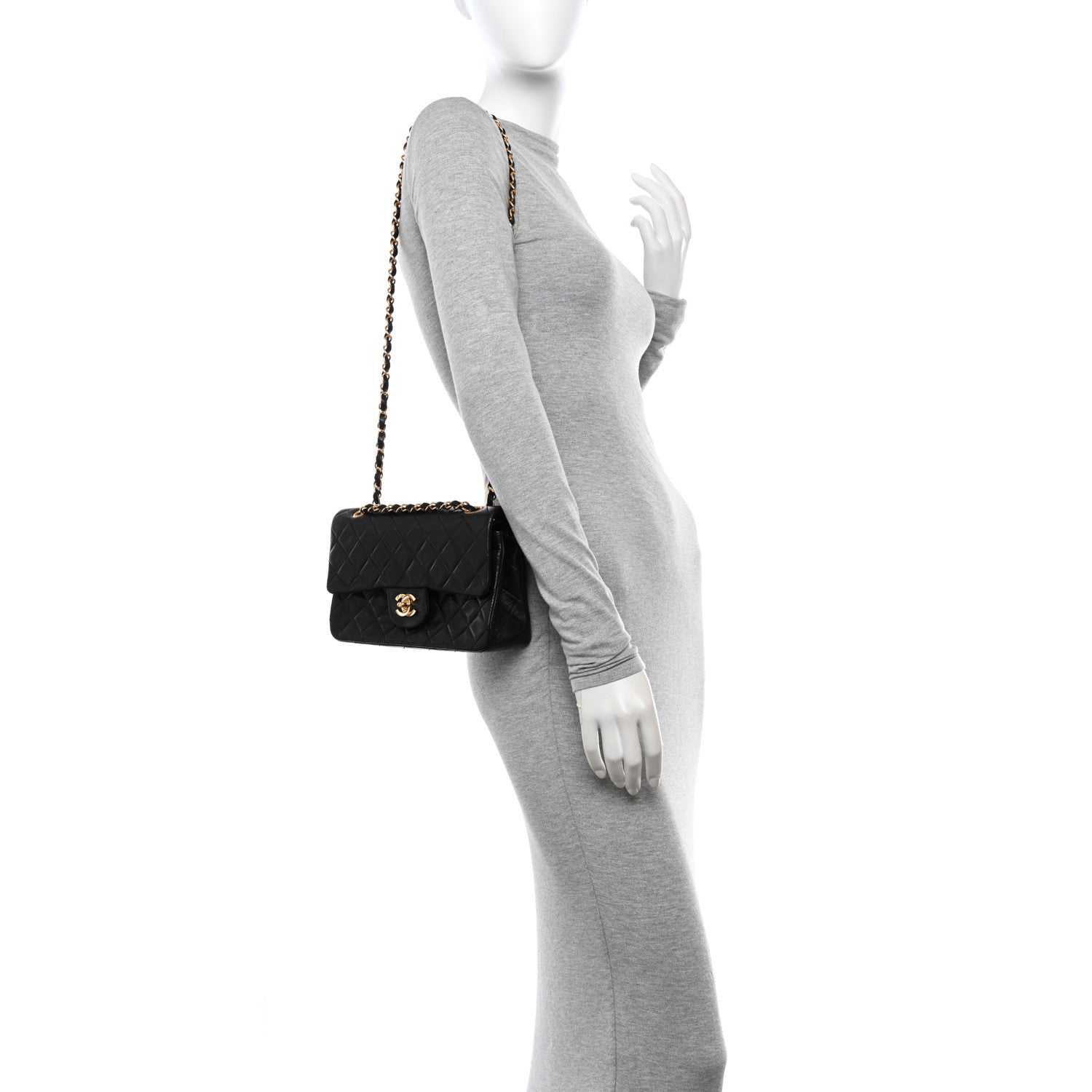 Chanel Lambskin Quilted Small Double Flap Black 2 of 12