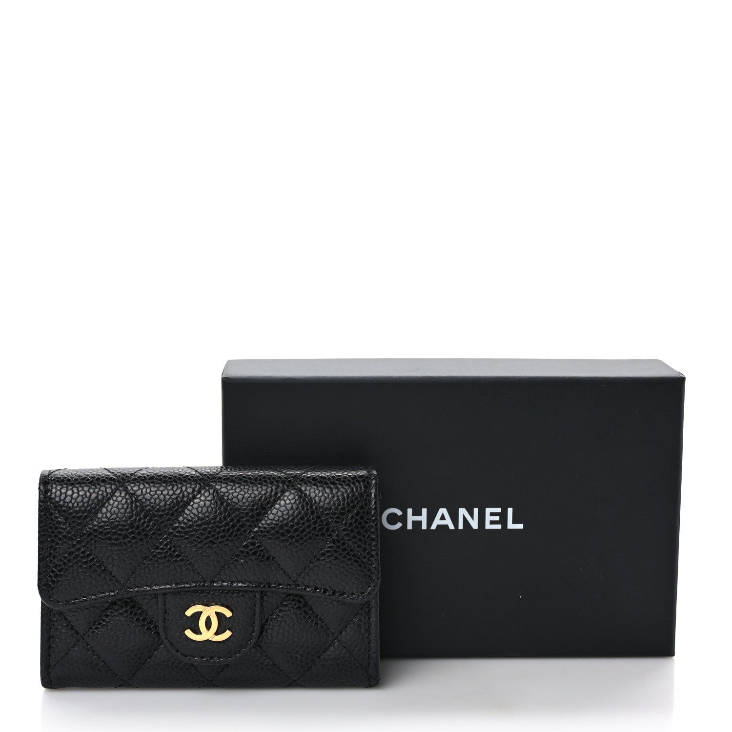 Chanel Caviar Quilted Flap Card Holder Wallet Black 8 of 8