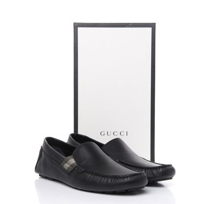Gucci Calfskin Web Mens Driver Loafers 12 Black 9 of 9