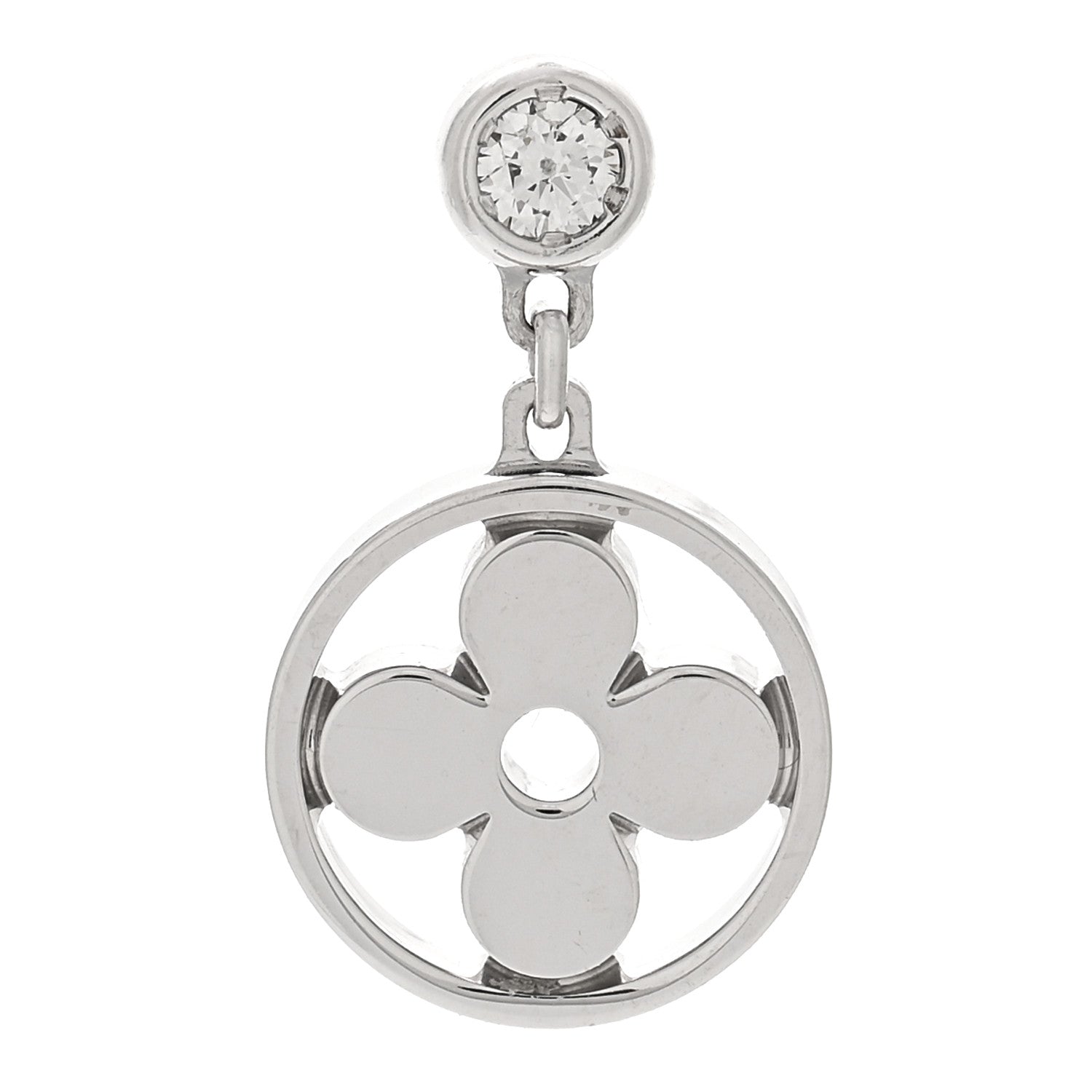 Louis Vuitton 18K White Gold Diamond Idylle Blossom Single Stud Earring 1 of 4