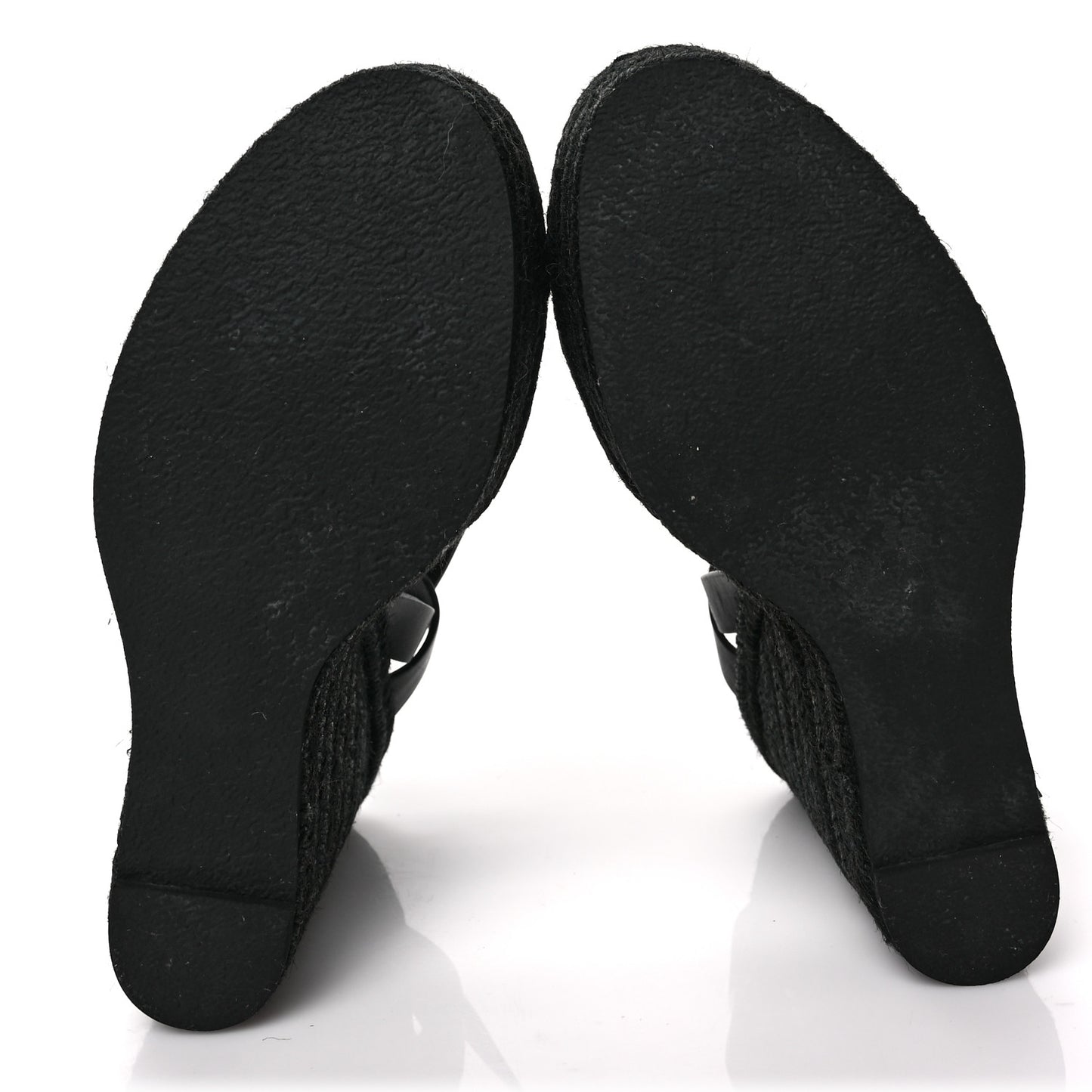 Calfskin Tribute 95 Platform Espadrille Wedge Sandals 40 Black
