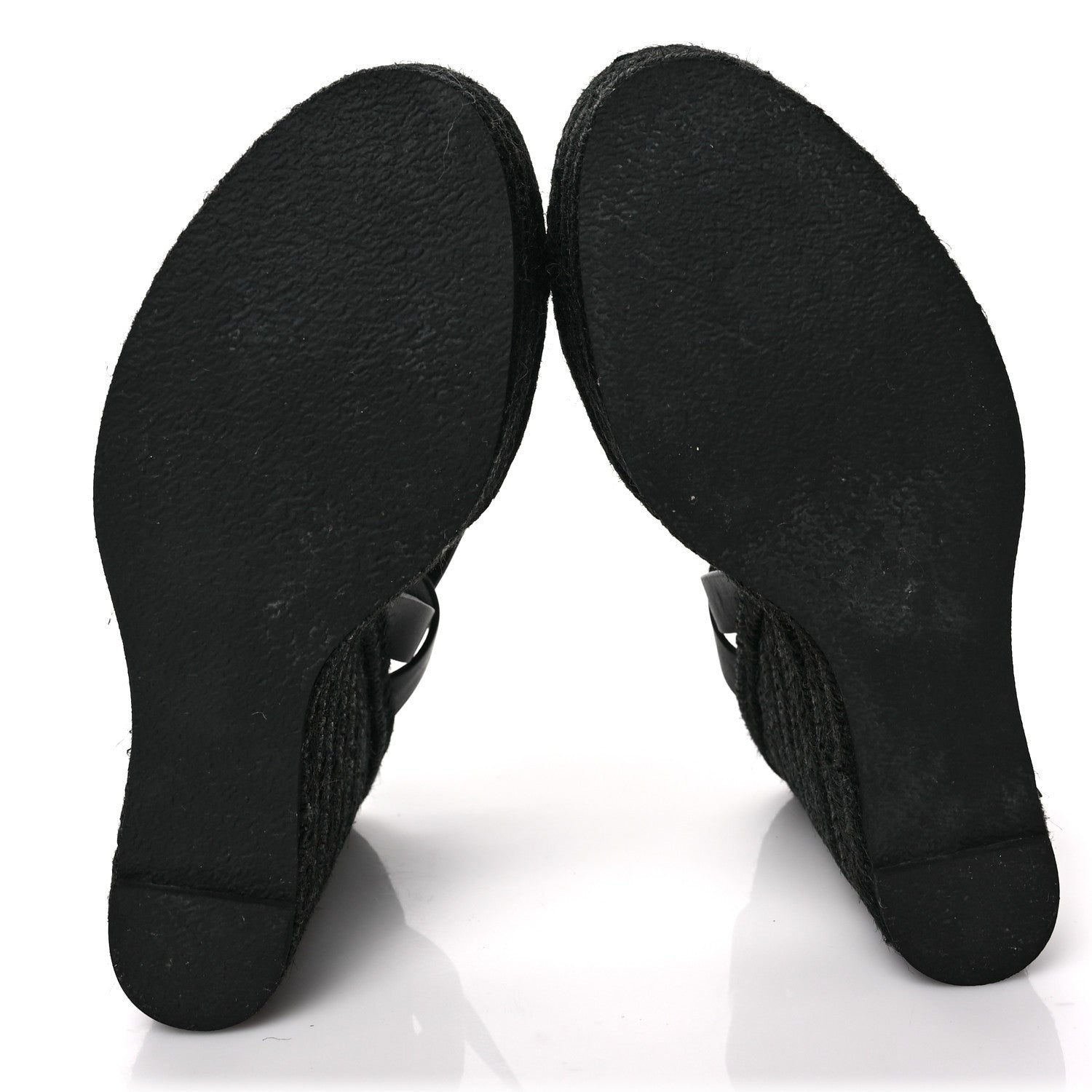 Saint Laurent Calfskin Tribute 95 Platform Espadrille Wedge Sandals 40 Black 5 of 6