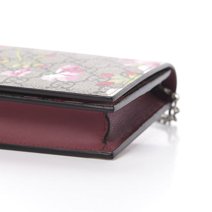 Gucci GG Supreme Monogram Blooms Chain Wallet Beige Multicolor Dry Rose 10 of 11