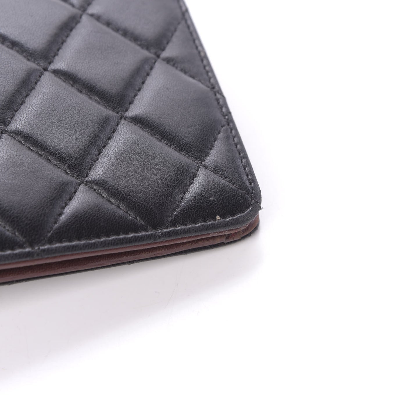 Lambskin Quilted Yen Wallet Black