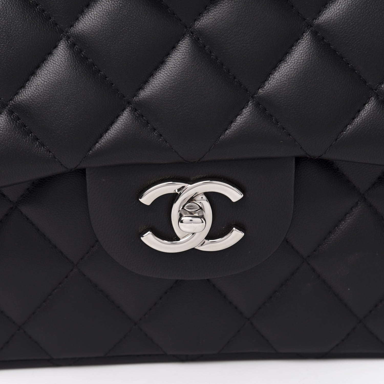Chanel Lambskin Quilted Jumbo Double Flap Black 10 of 11