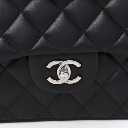 Chanel Lambskin Quilted Jumbo Double Flap Black 10 of 11
