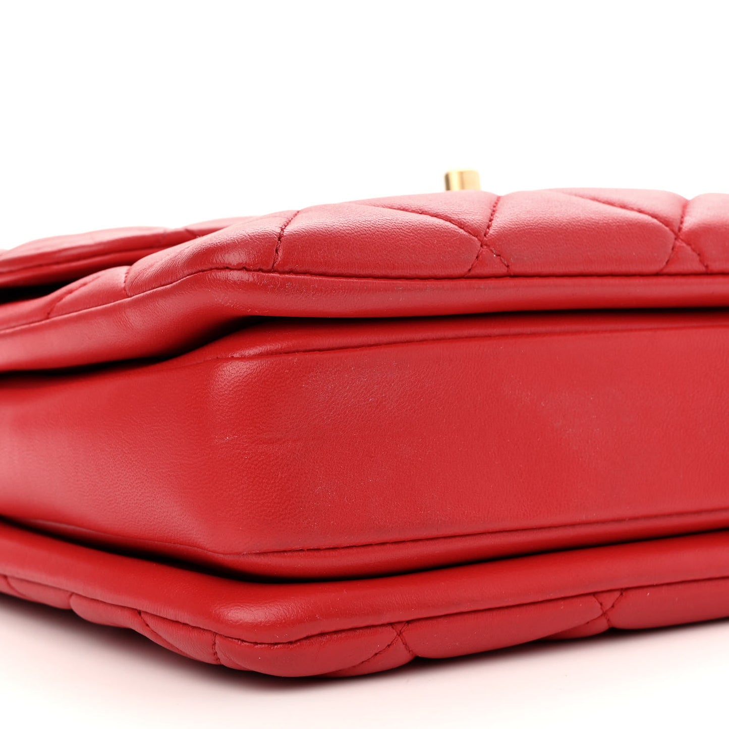 Lambskin Quilted Small Trendy CC Flap Dual Handle Bag Red