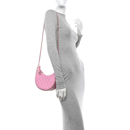 Chanel Lambskin Quilted Small Hobo Bag Pink 2 of 13
