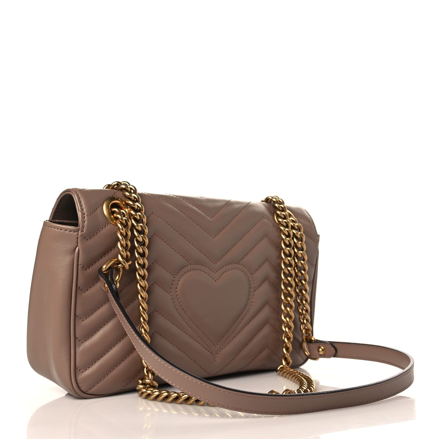Gucci Calfskin Matelasse Small GG Marmont Shoulder Bag Porcelain Rose 3 of 9