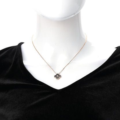 Van Cleef & Arpels 18K Rose Gold Diamond Grey Mother of Pearl Vintage Alhambra Pendant Necklace 2 of 6