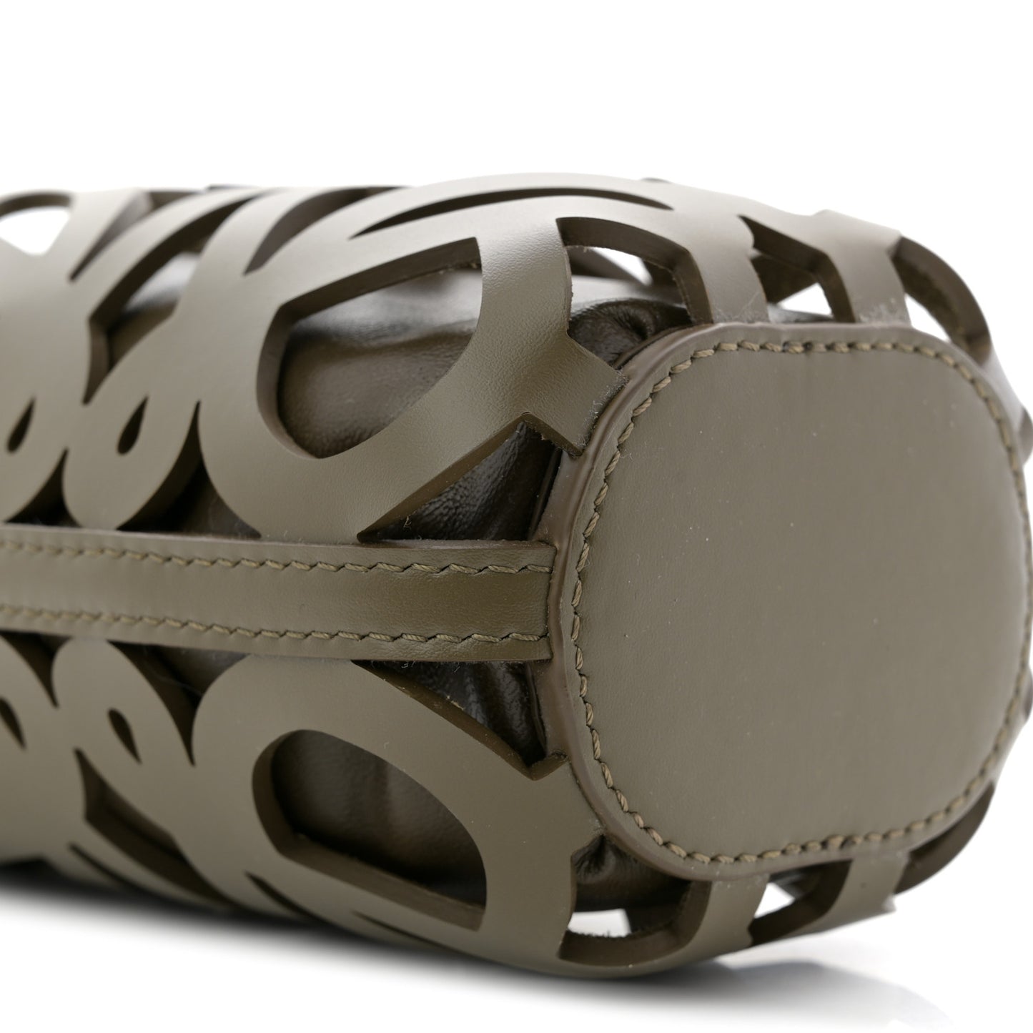 Nappa Calfskin Cutout Anagram Pocket Crossbody Bag Olive