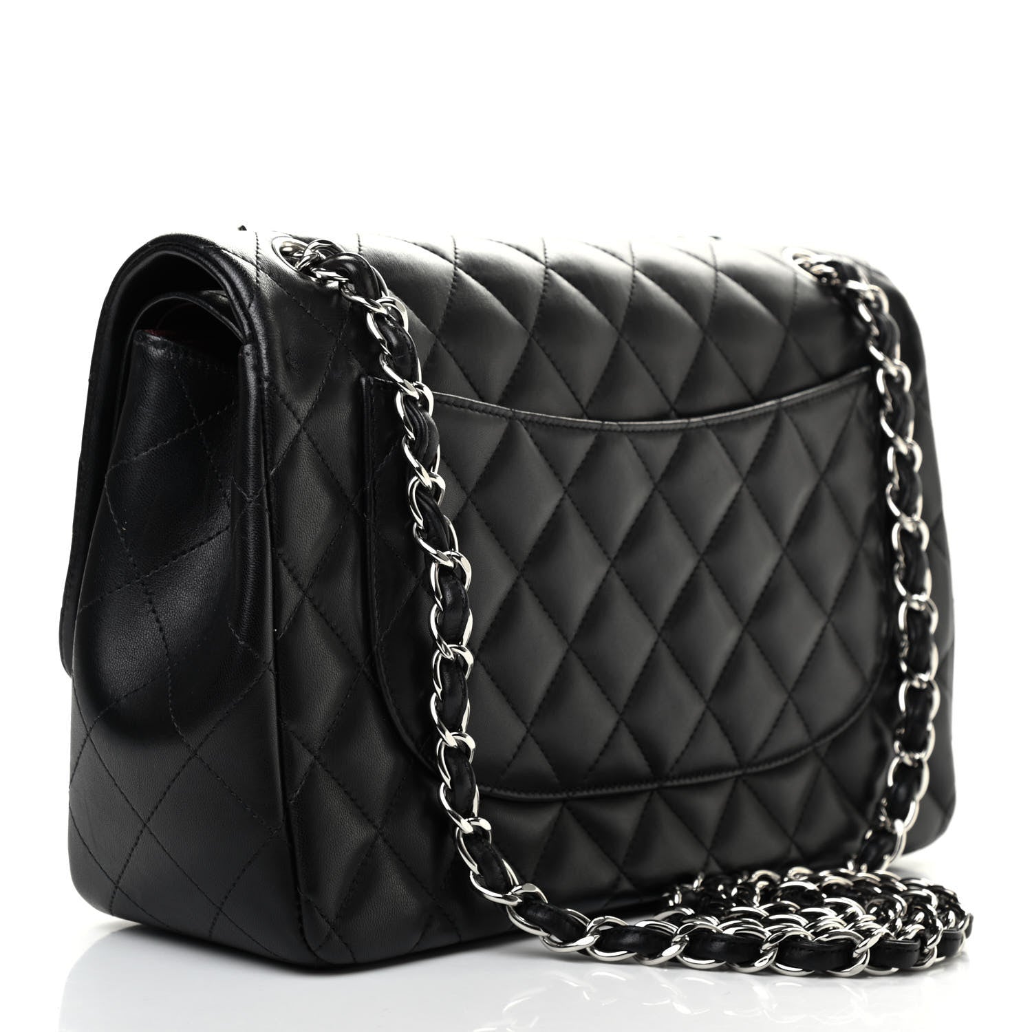 Chanel Lambskin Quilted Jumbo Double Flap Black 3 of 8