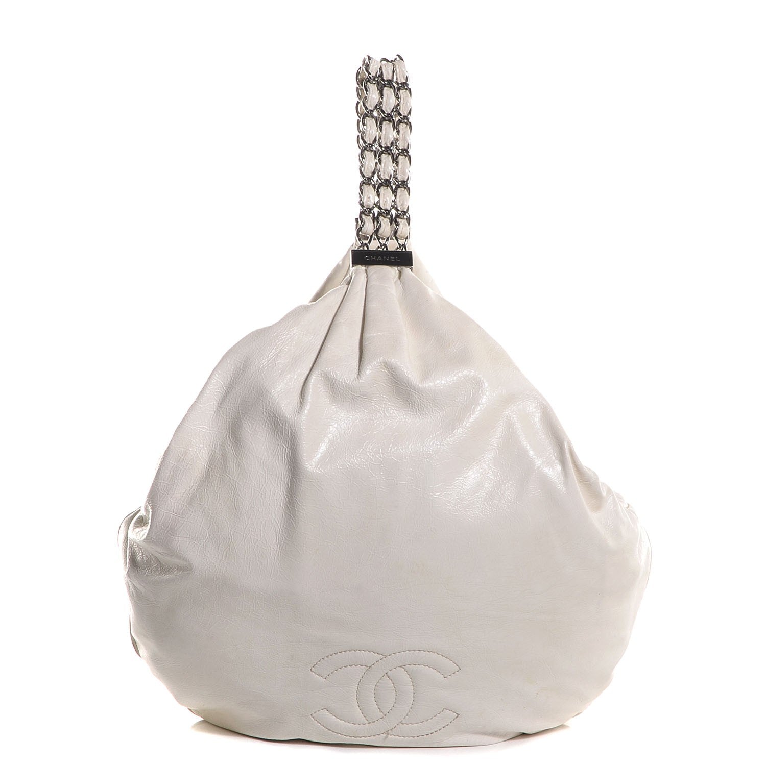 Chanel Lambskin Large Rock and Chain Hobo White 1 of 8