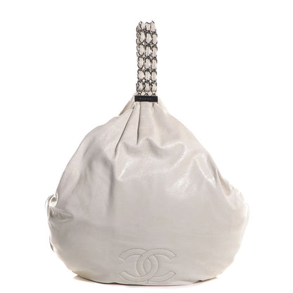 Chanel Lambskin Large Rock and Chain Hobo White 1 of 8