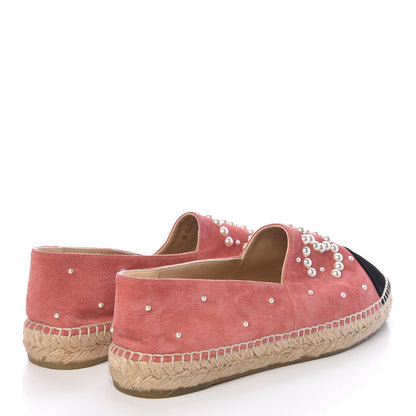 Chanel Suede Pearl CC Espadrilles 41 Pink 4 of 12