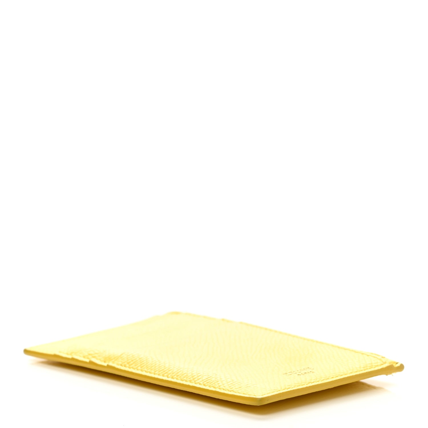 Celine Grained Calfskin Zipped Card Holder Citron 4 of 9