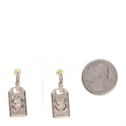 Chanel CC Tag Drop Earrings Gold 2 of 5