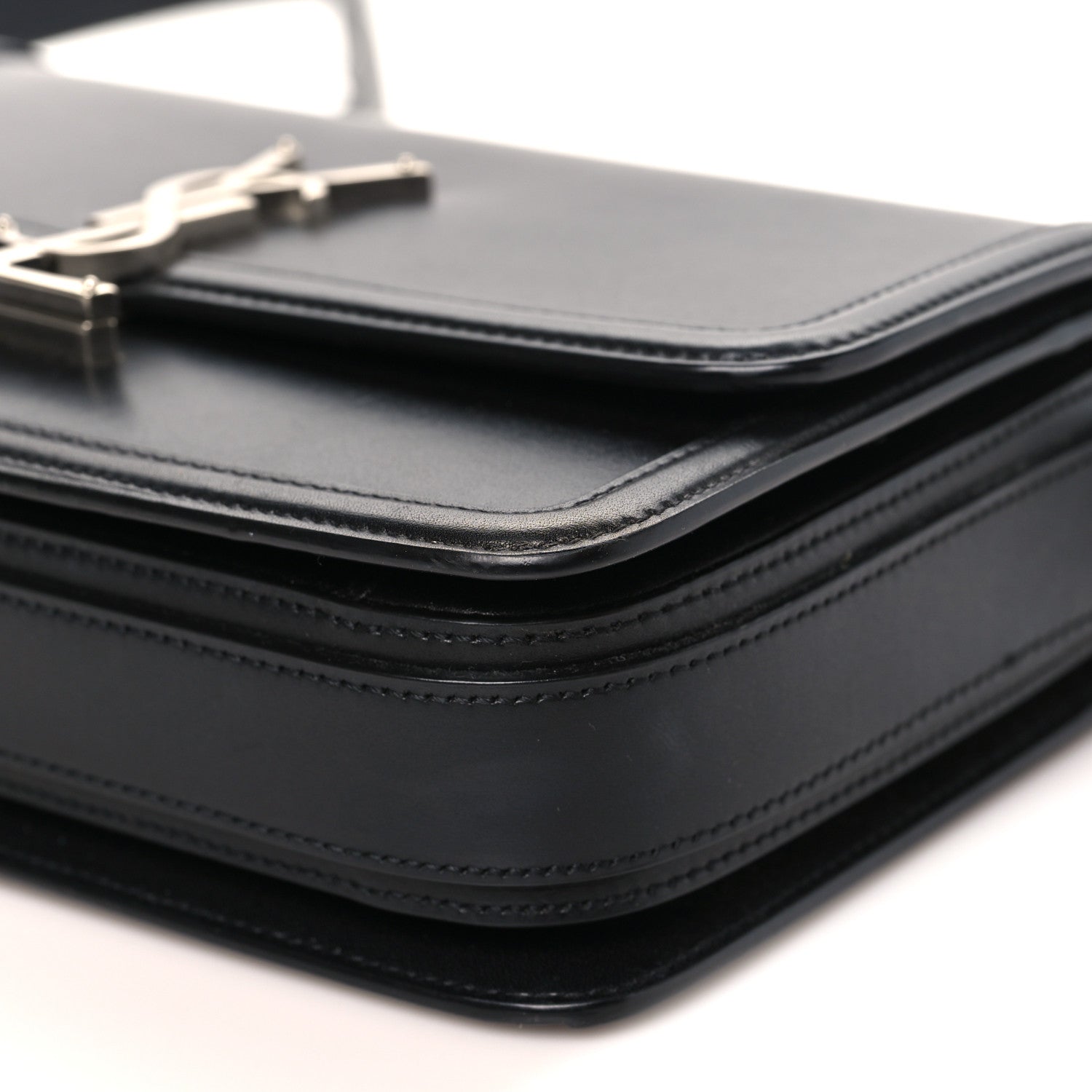 Saint Laurent Box Calfskin Monogram Medium Solferino Satchel Black 9 of 9